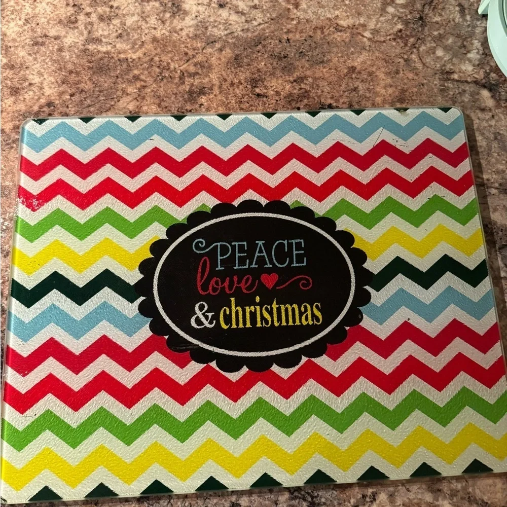 Colorful Zigzag Christmas Cutting Board